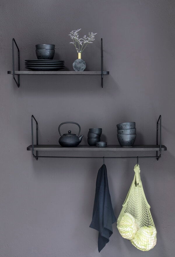 Wall shelves, Urban Nomad pole L, hooks 2 pcs, black, Black