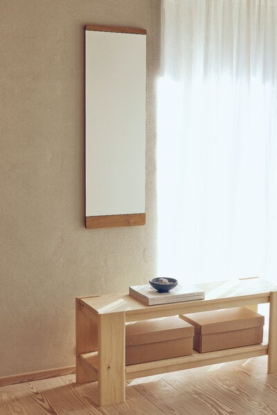 Seinäpeilit, Rim peili, 35 x 110 cm, tammi, Luonnonvärinen