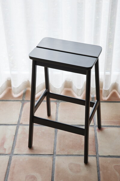 Bar stools & chairs, Angle bar stool, 75 cm, black stained beech, Black