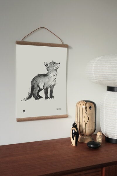 Poster, Poster Fox Cub, 30 x 40 cm, Bianco e nero