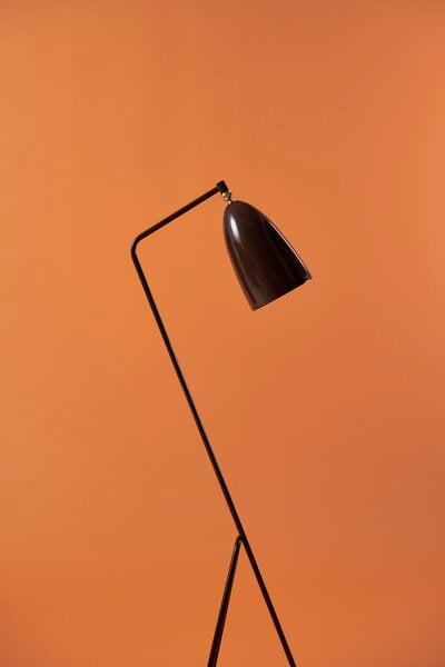 Floor lamps, Gräshoppa floor lamp, walnut brown, glossy, Brown