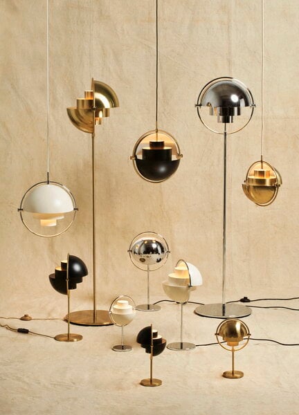 Pendant lamps, Multi-Lite pendant, small, brass - white semi matt, White