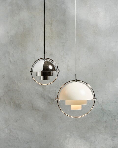 Pendant lamps, Multi-Lite pendant, chrome - white, Silver