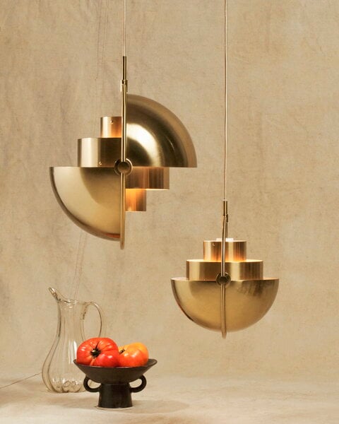 Pendant lamps, Multi-Lite pendant, small, brass - shiny brass, Gold