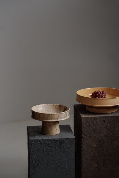 Serveringsfat, Dune skål, hög, 30,5 cm, brun marmor, Brun