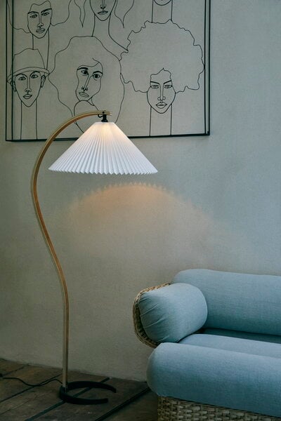 Floor lamps, Timberline floor lamp, oak - birch - white canvas, White