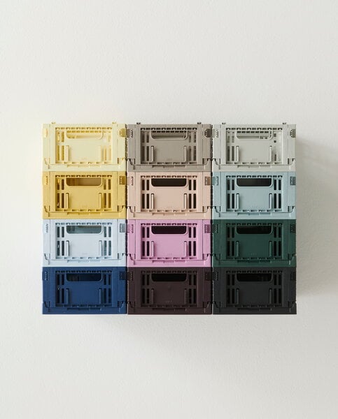 HAY Colour Crate Mini, recycled plastic, 2 pcs, dusty blue
