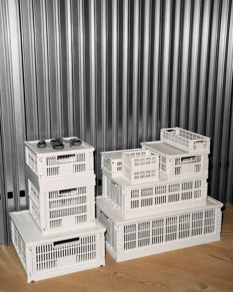 HAY Colour Crate, M, recycled plastic, off-white | Finnish Design Shop