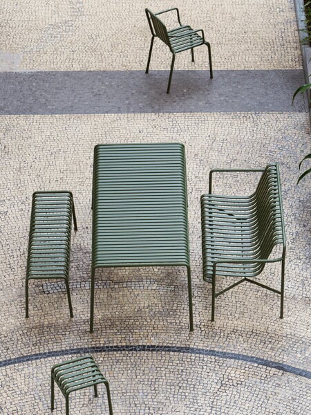 Terrassentische, Tisch Palissade, 170 x 90 cm, olivgrün, Grün