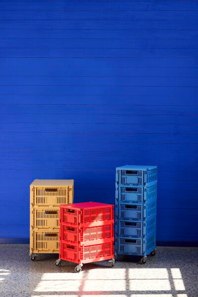 Förvaringsbehållare, Colour Crate hjulset, 4 stycken, L, Grå