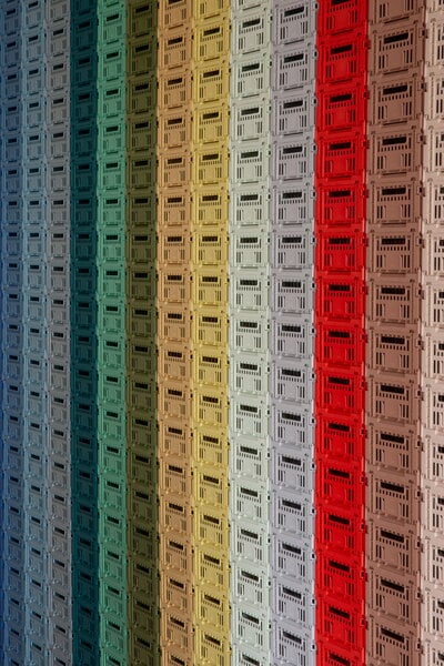 Scatole, Cassetta Colour Crate, S, plastica riciclata, off-white, Bianco