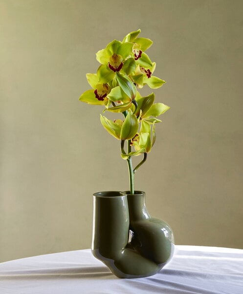 Vases, W&S Chubby vase, olive green, Green