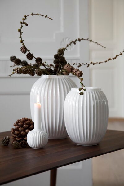 Vases, Hammershøi vase 250 mm, white, White