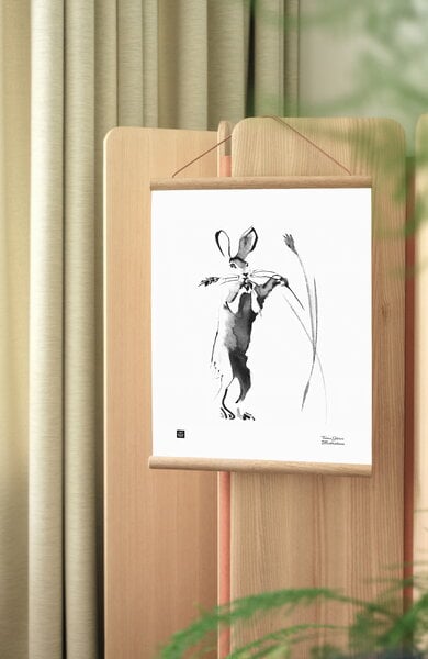 Poster, Poster Hare in the harvest time, 30 x 40 cm, Bianco e nero