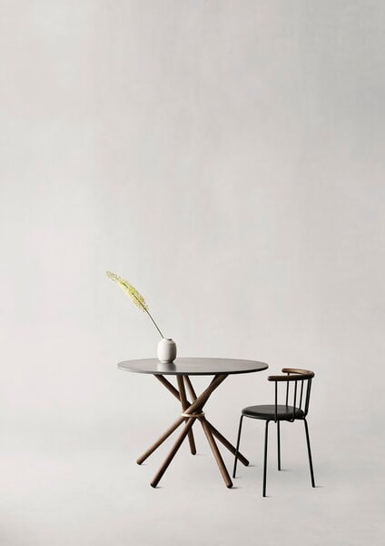 Ruokapöydät, Hector ruokapöytä, 105 cm, tumma betoni - tumma tammi, Harmaa