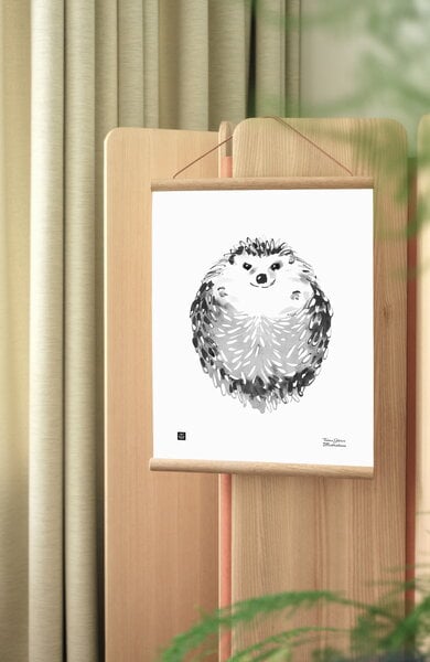 Posters, Hedgehog poster, 30 x 40 cm, Black & white