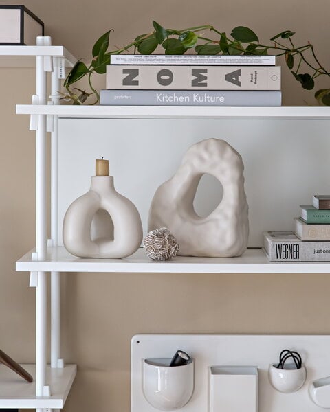 Bookends, W&S Boulder bookend, ivory, White