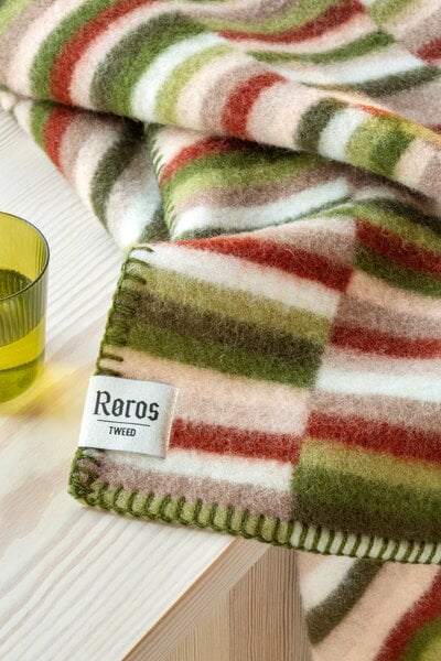 Coperte, Plaid Ida, 135 x 200 cm, verde oliva - bordeaux, Multicolore