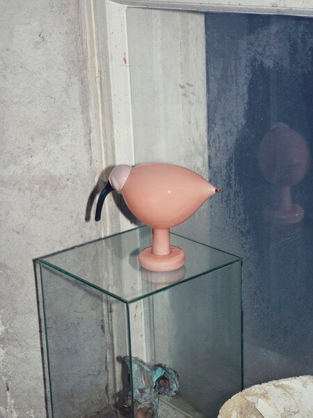 Art glass, Birds by Toikka Ibis, salmon pink, Pink