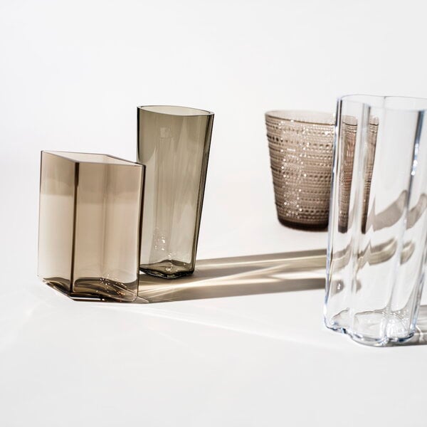 Vases, Kastehelmi vase 154 mm, linen, Beige