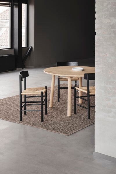 Dining chairs, J39 Mogensen chair, black painted beech - paper cord, Black