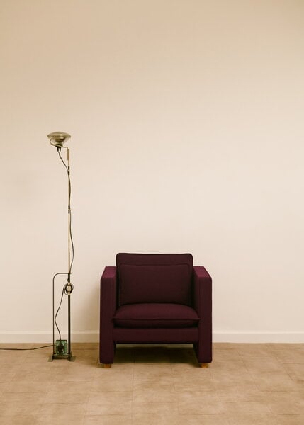 Poltrone, Poltrona Jota, rovere oliato chiaro - Vidar 693, Rosso