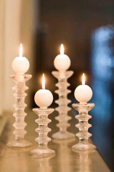 Kerzen, Antique Kugelkerze, 2 Stück, Weiß
