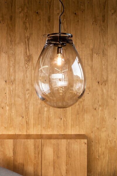 Pendant lamps, Tim pendant, small, clear - black, Black