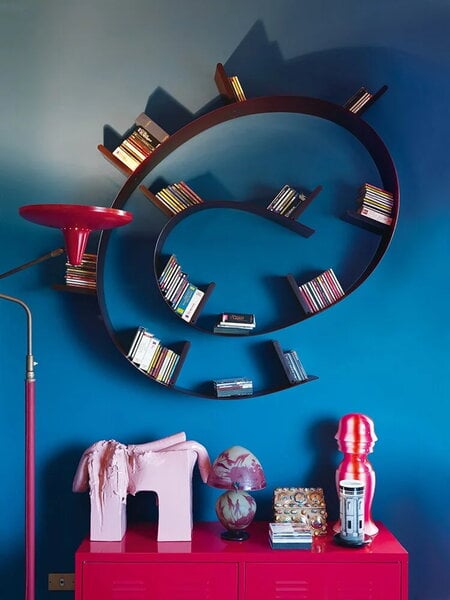 Wall shelves, Bookworm shelf, black, Black
