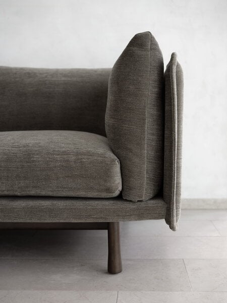 Sofas, Kite 3-seater sofa, black stained oak - Roco 08, Gray