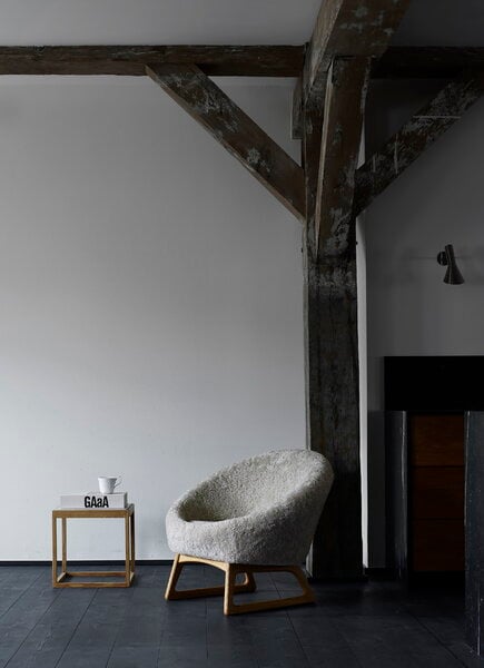 Coffee tables, Cube table, soaped oak - grey marble, Gray