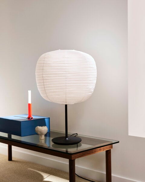 Table lamps, Common Peach rice paper shade, white, White