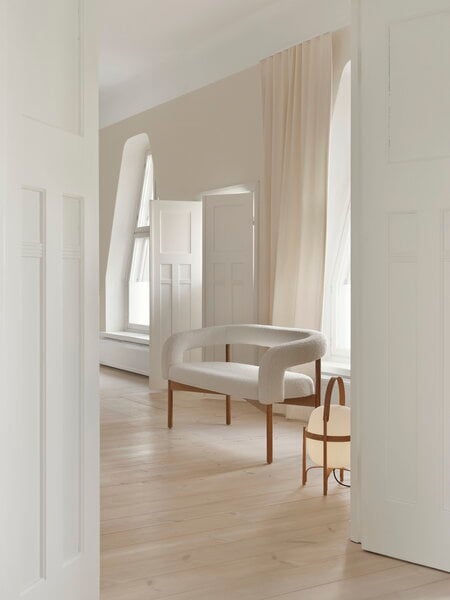 Sofas, Wooden Boa Love 2-seat. sofa, oak - Kvadrat Sacho Elle 0200, White