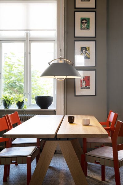 Pendant lamps, Wegner pendant, light grey - nickel, Gray