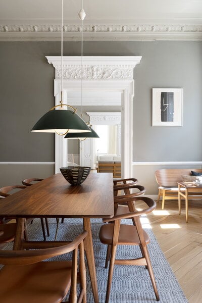 Pendant lamps, Wegner pendant, dark green - gold, Green