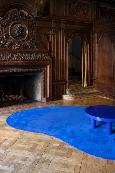 Wool rugs, Residue rug, 180 x 270 cm, cobolt blue, Blue
