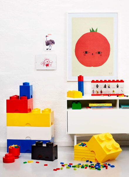 Storage containers, Lego Storage Brick 1, round, red, Red
