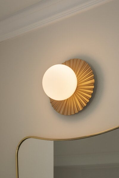 Wall lamps, Liila Muuse wall/ceiling lamp, small, Nordic gold - opal, White