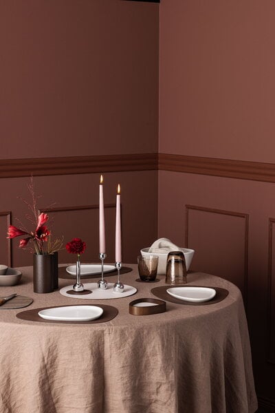 Sets de table et chemins de table, Set de table Curve, 37 x 44 cm, cuir Nupo marron foncé, Marron