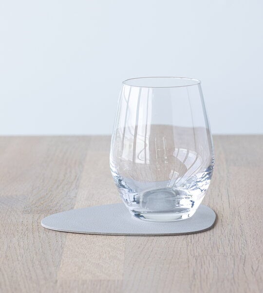 Coasters, Curve glass mat, oyster white Nupo leather, White