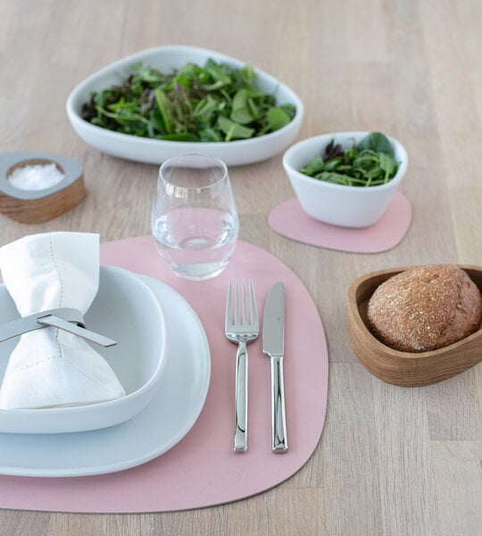 Placemats & runners, Curve table mat, 37 x 44 cm, rose Nupo leather, Pink