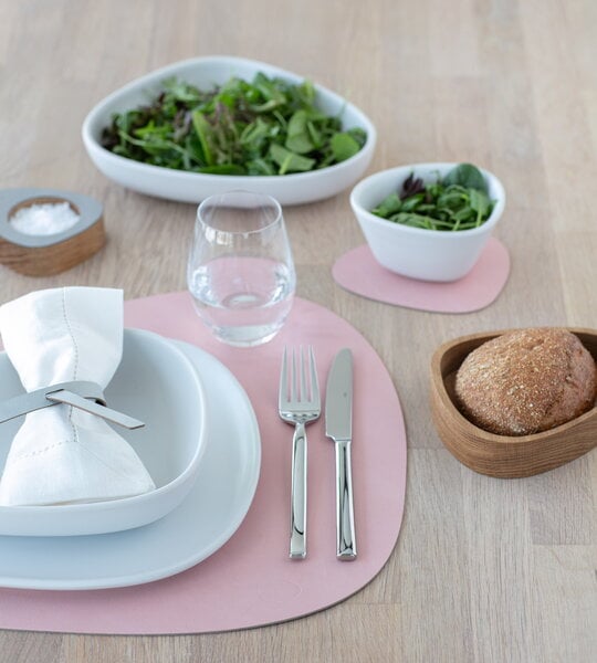 Sets de table et chemins de table, Set de table Curve, 37 x 44 cm, cuir Nupo rose, Rose