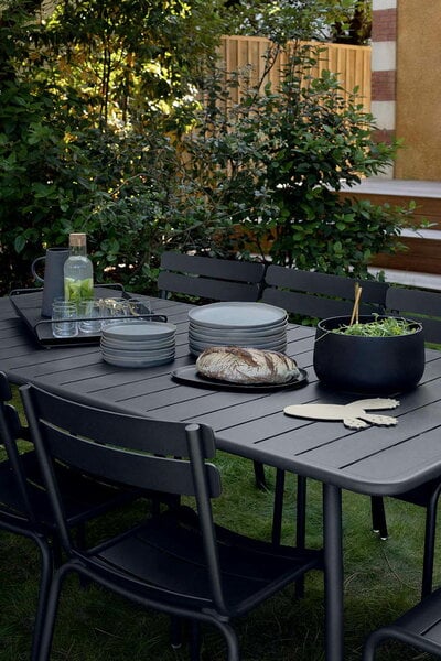 Patio tables, Luxembourg table, 207 x 100 cm, liquorice, Black