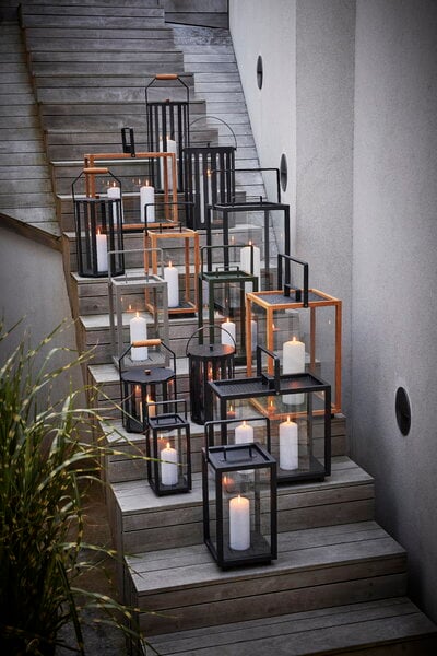 Lanterns & fire pits, Lighthouse lantern, small, teak - lava grey, Gray