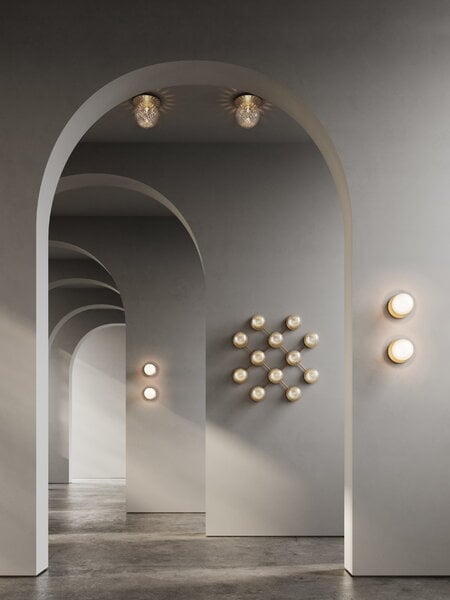 Wall lamps, Liila 12 wall/ceiling lamp, gold - opal white, Gold