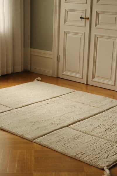 Tapis en laine, Tapis Line 04, Blanc