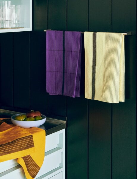 Tea towels, Linear tea towel, mango, Orange