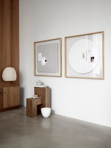 Bacheche e lavagne, Lavagna in vetro A01, 100 x 100 cm, soft, Grigio