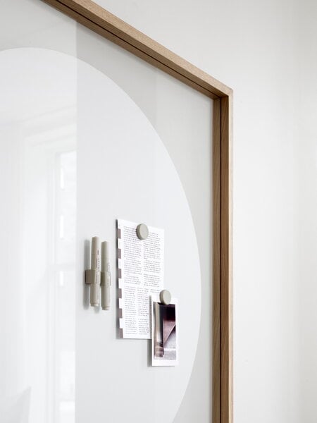 Bacheche e lavagne, Lavagna in vetro A01, 100 x 100 cm, rotondo, pure, Bianco