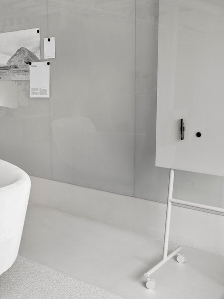 Bacheche e lavagne, Lavagna in vetro Mono Mobile, 70,7 x 196 cm, grigio chiaro, Grigio